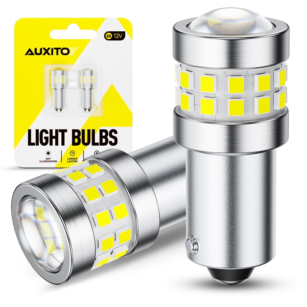 AUXITO 194 LED Bulbs for License Plate Light 168 175 2825 W5W T10 24-SMD 3014 Chipsets 6000K White for Car Dome Door Map Dash Courtesy Cargo License Plate Lights, Pack of 2 Jansha Store