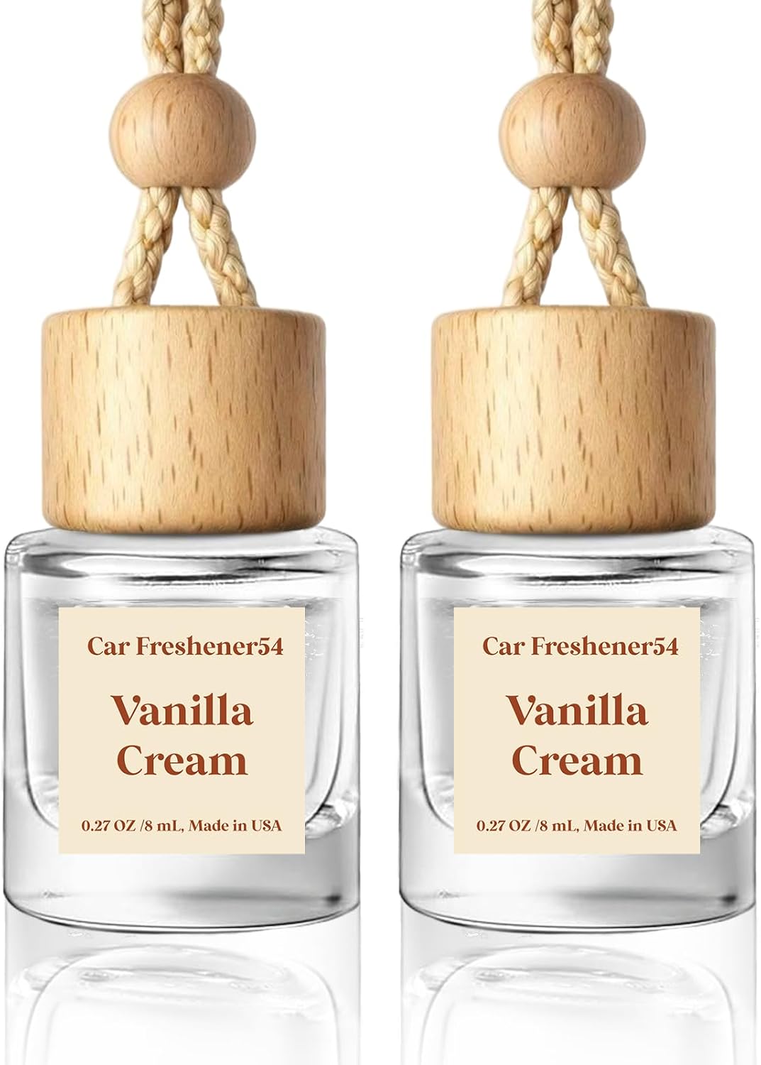 HoogaLife Car Air Freshener Diffuser 2 Pack Hanging Air Freshener Diffuser - Vanilla Cream Fragrance Oil Air D iffuser for Car, 45+ days Long Lasting Fragrance Made in USA C ar Air Fresheners (V54) Jansha Store