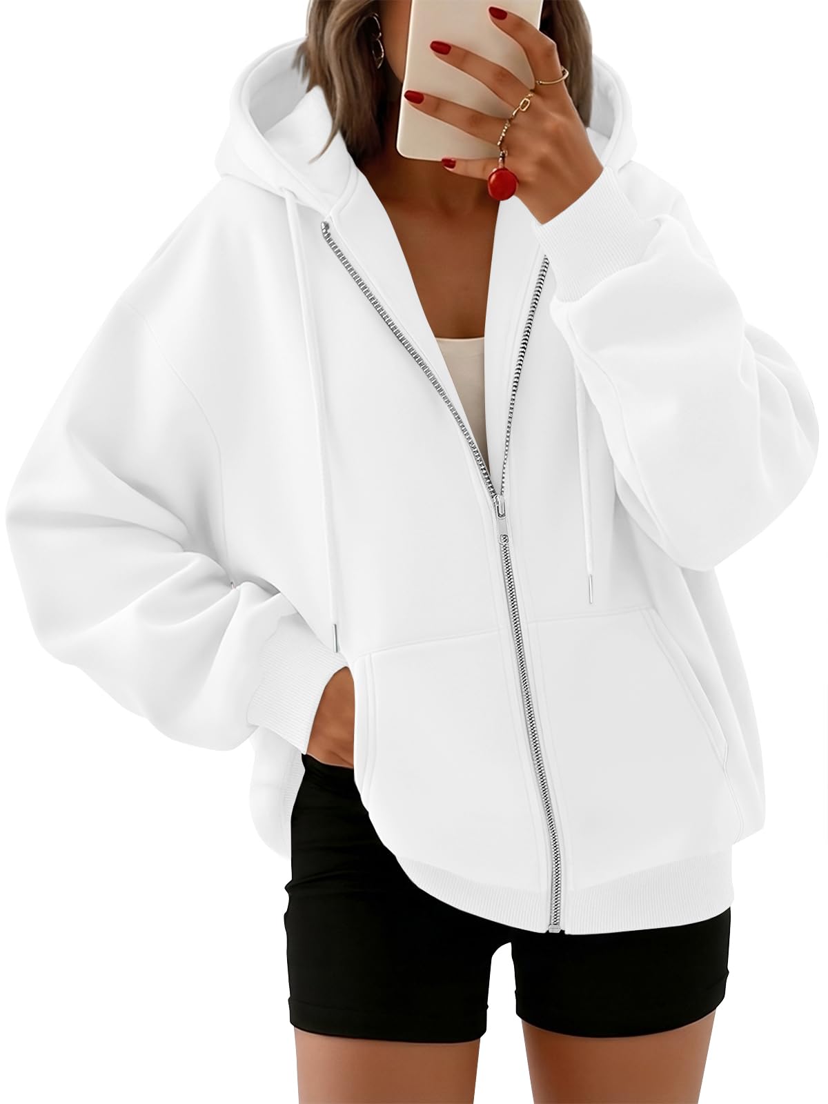 Trendy Queen Womens Oversized Zip Up Hoodies Y2K Fall Sweatshirts 2026 Jansha Store
