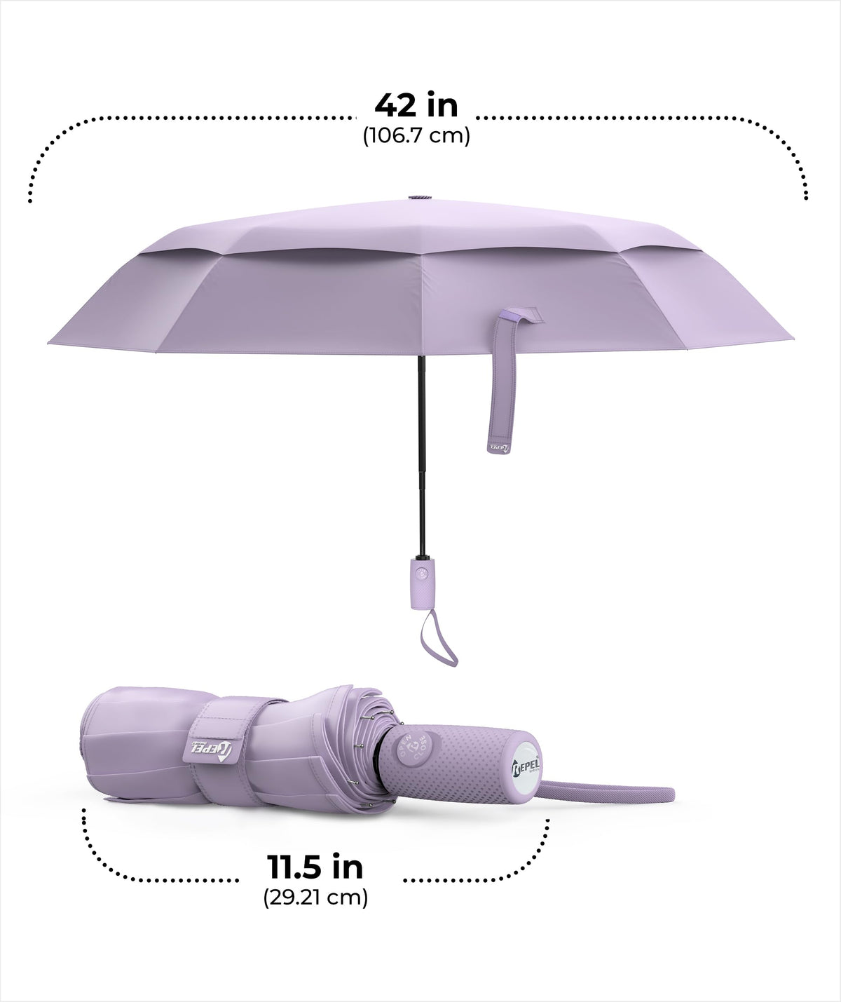 Windproof Travel Umbrella - Compact & Withstands Winds up to 100MPH, Strongest Premium Auto Folding Umbrella for Rain and Sun - Durable, Light & Portable for Women & Men, Fits Backpack & Cars Jansha Store