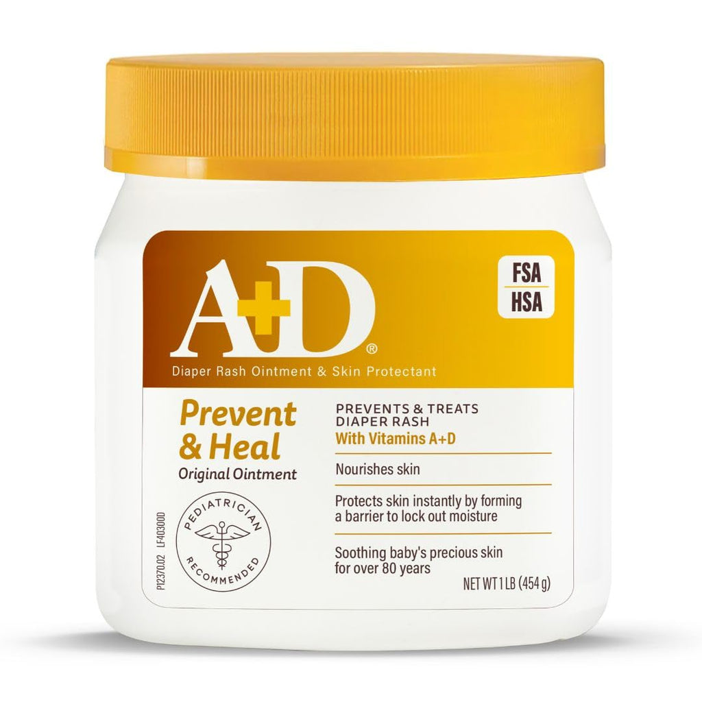 A+D Prevent + Heal Diaper Rash Ointment, With Vitamins A & D - 4 oz Tube Jansha Store