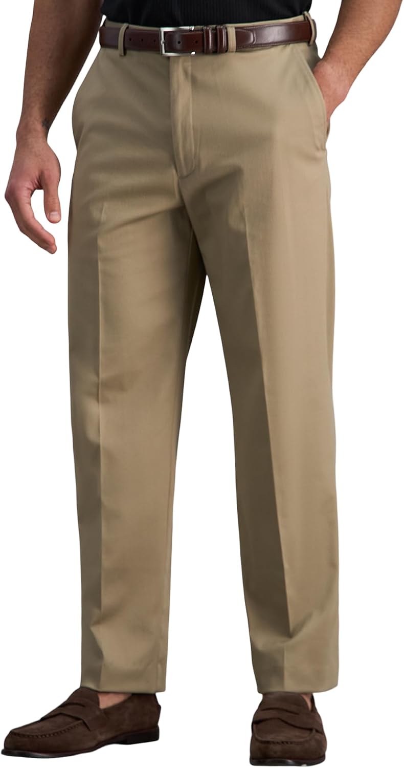 Haggar Men's Classic Fit Premium No Iron Khaki Pant Jansha Store