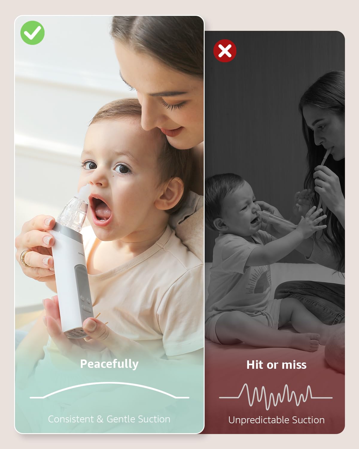GROWNSY Baby Nasal Aspirator, Electric Nose Sucker, Powerful Suction,Grey Jansha Store