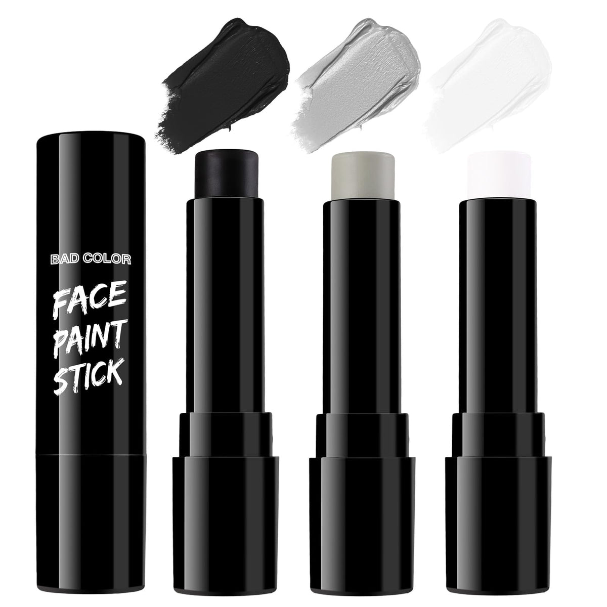 BADCOLOR Black Cream-Blendable Face Body Paint Stick for Adults Children Eye Black Softball Football Baseball Sports , Non-Toxic Hypoallergenic for Halloween SFX Makeup Cosplay Joker Costume Parties Jansha Store