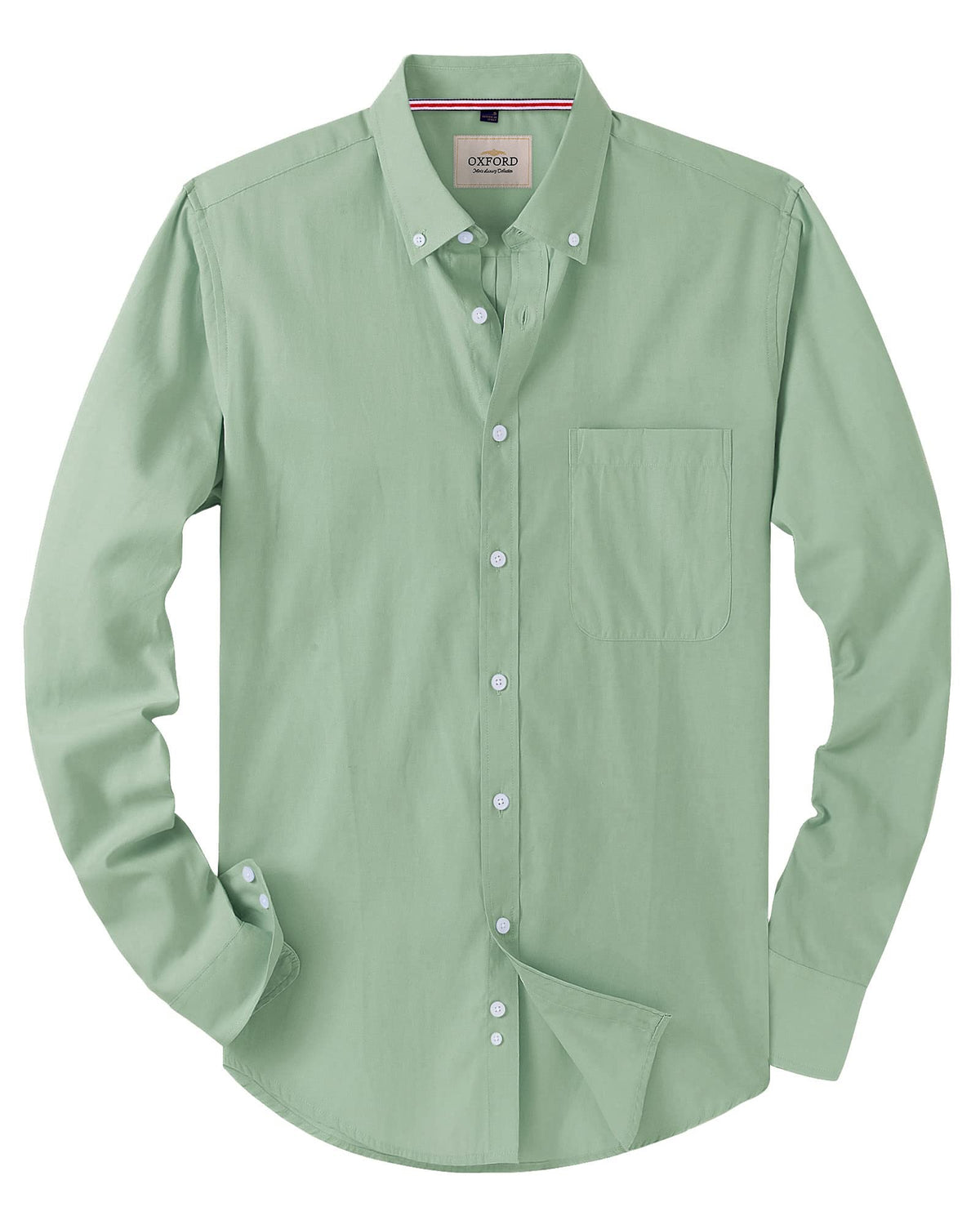 Alimens & Gentle Mens Solid Oxford Shirt Long Sleeve Dress Shirt Work Casual Button Down Shirts with Pocket Jansha Store