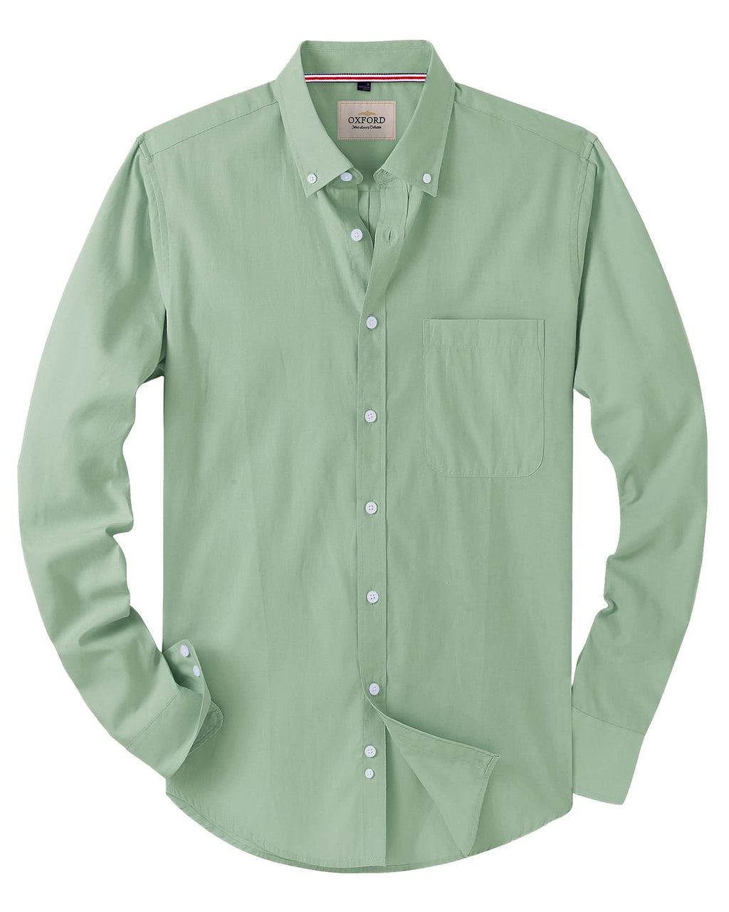 Alimens & Gentle Mens Solid Oxford Shirt Long Sleeve Dress Shirt Work Casual Button Down Shirts with Pocket Jansha Store