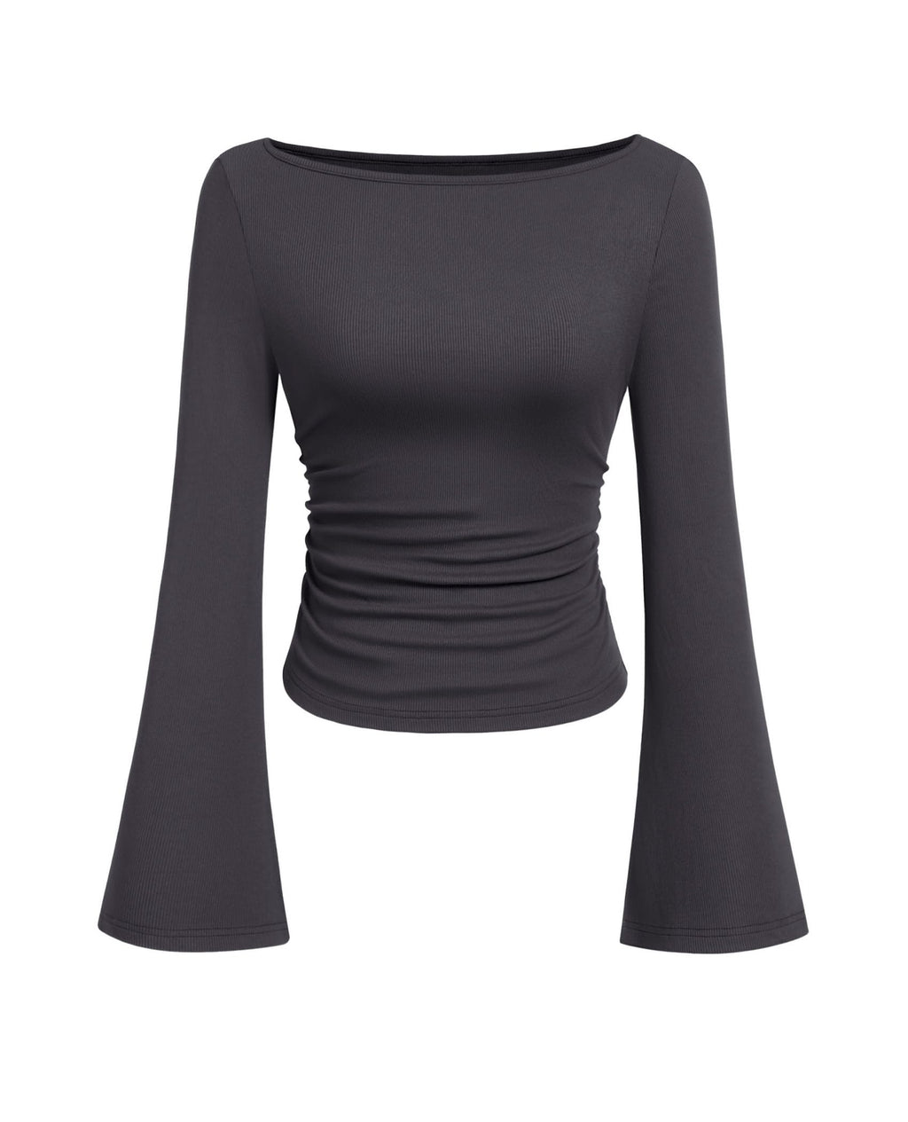 PRETTYGARDEN Womens Bell Long Sleeve Ribbed Knit Tops Jansha Store