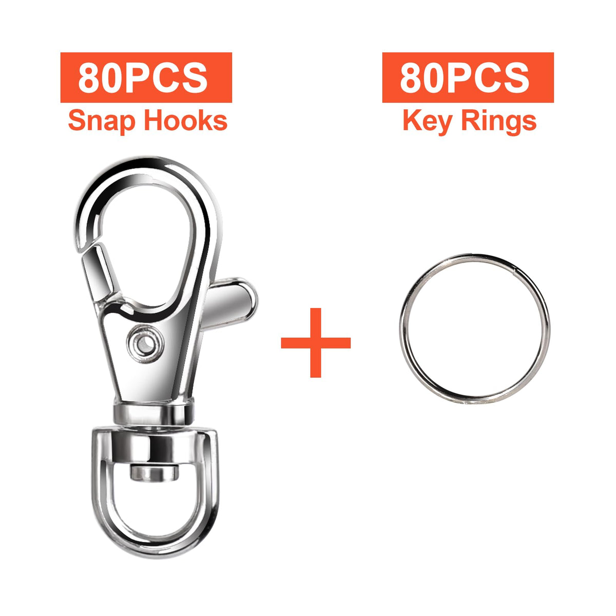 LEOBRO 70PCS Lobster Claw Clasps and Key Rings, 35PCS Keychains Clips and 35PCS Key Chain Ring, Keychain Making kit for Key Chain, Jewelry Making, Art Crafts, Silver Jansha Store