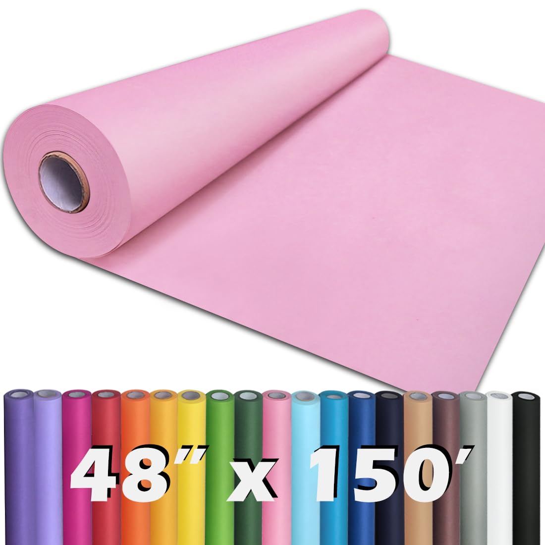 PerkHomy Brown Kraft Paper Roll 17.5" x 1,200" (100') for Gift Wrapping Bulletin Board Craft Art Bouquet Flower Packing Valentines Easel Moving Shipping Floor Poster Covering Table 70GSM 50LB Jansha Store