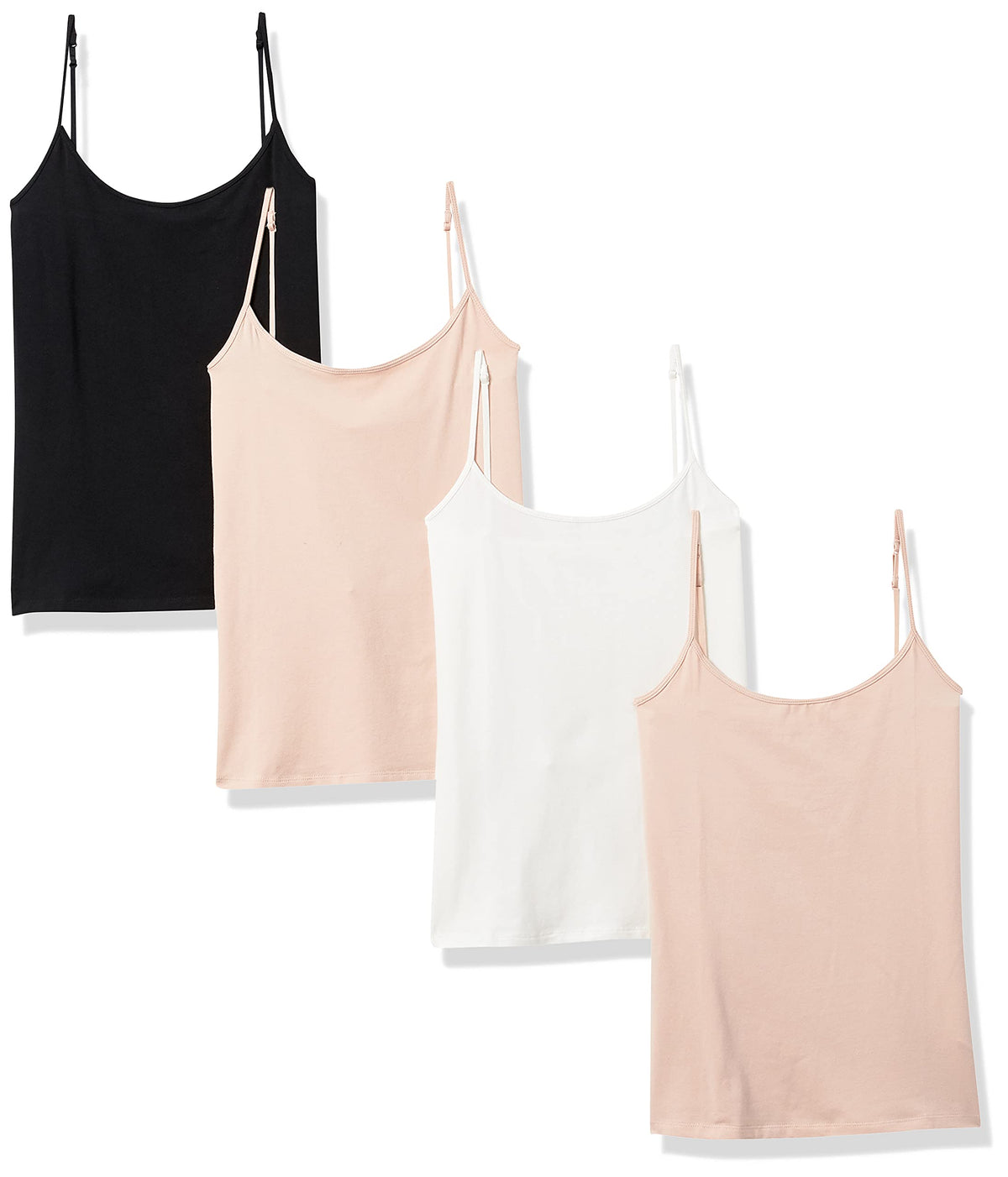Amazon Essentials Women's Slim-Fit Camisole for Layering and Everyday Wear, Pack of 4 Jansha Store