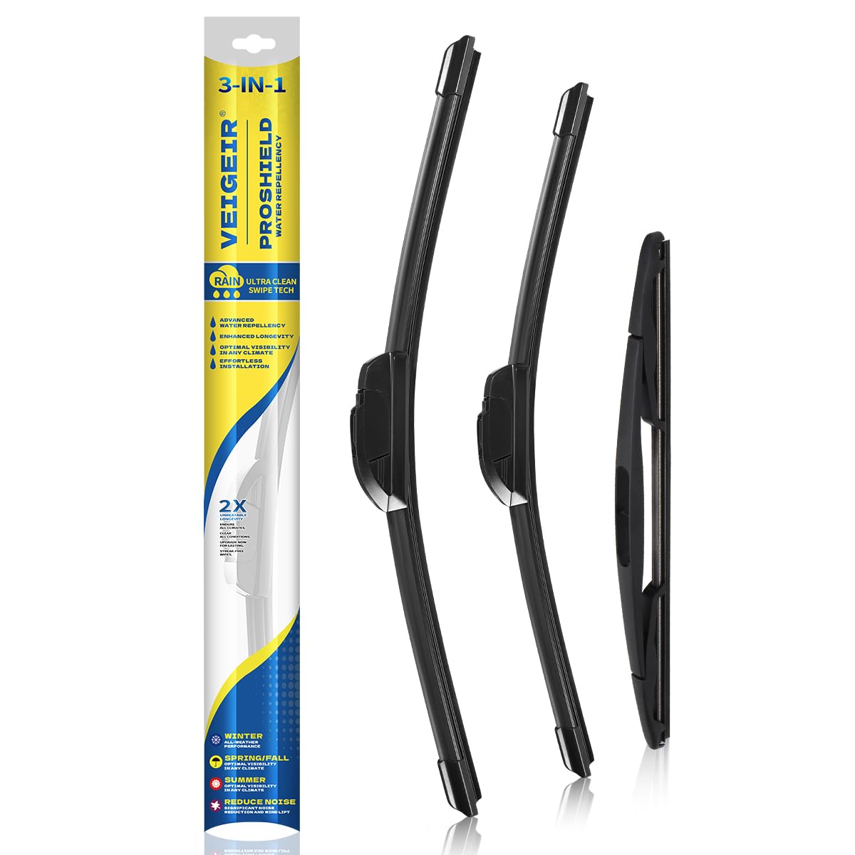 3 Pack Windshield Wiper Blades Compatible with Nissan Rogue 2014-2023 Pathfind 2013-2021 Original Factory Quality Front Rear Wipers Blade Set for My Car - 26" 17" 12" Jansha Store
