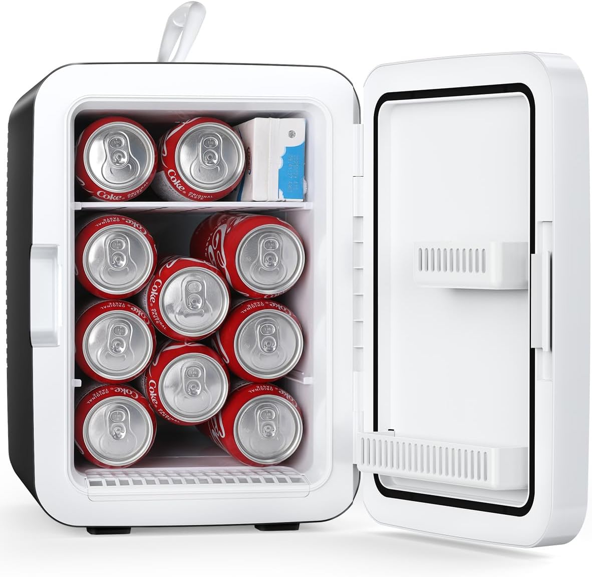 Antarctic Star Compact Mini Fridge, 10L Portable Small Refrigerator, 2.6 Gal Desktop Fridge with AC/DC Adapters, Small Cosmetics Cooler for Beverage, Food, Makeup, Bedroom, Office, Dorm, Black Jansha Store