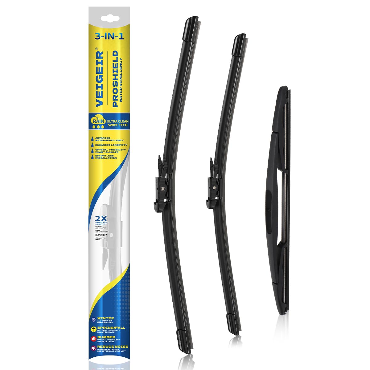 3 Pack Windshield Wiper Blades Compatible with Nissan Rogue 2014-2023 Pathfind 2013-2021 Original Factory Quality Front Rear Wipers Blade Set for My Car - 26" 17" 12" Jansha Store