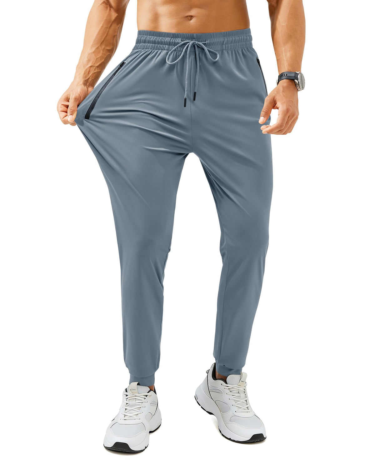Mens Sweatpants with Zipper Pockets Lightweight Athletic Joggers for Workout Running Gym Track Casual Wear Jansha Store