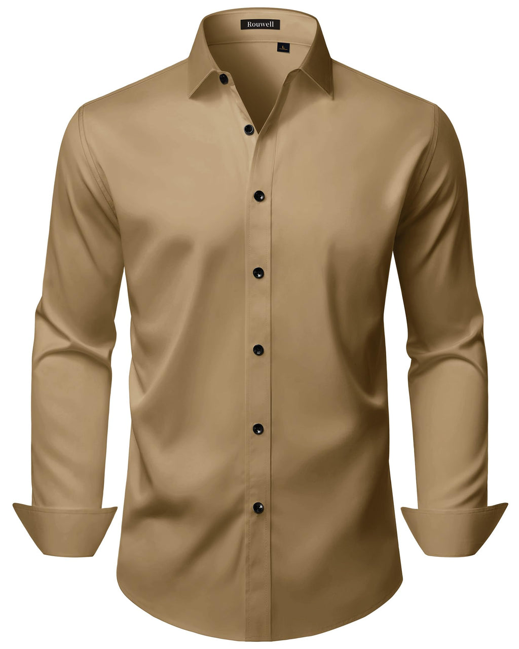 Mens Wrinkle Free Dress Shirts Regular Fit Business Button Down Shirt Formal Long Sleeve Wedding Stretch Shirts Jansha Store