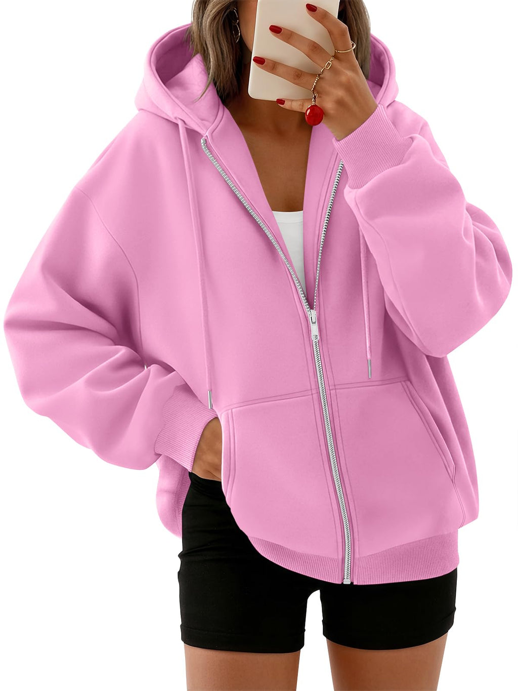 Trendy Queen Womens Oversized Zip Up Hoodies Y2K Fall Sweatshirts 2026 Jansha Store