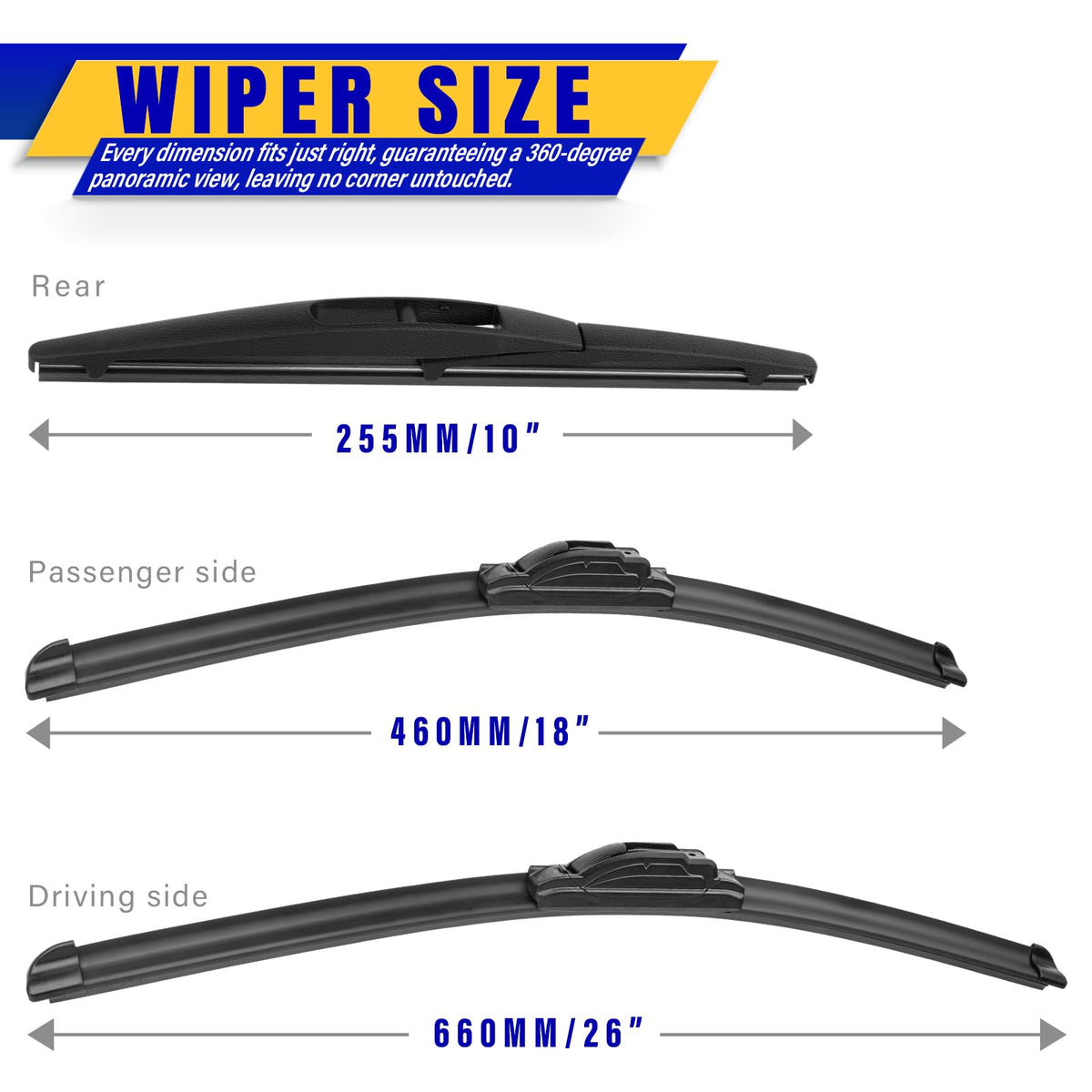 3 Wipers Fits Subaru Forester 2012-2018 Outback 2015-2019 Wiper Blades Jansha Store