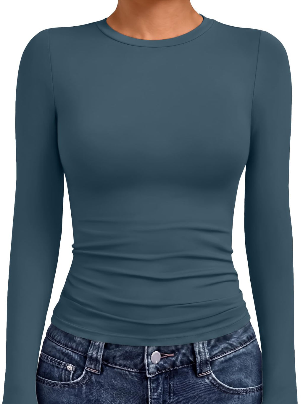 AUTOMET Womens Crew Neck Long Sleeve Shirts Compression Underscrubs Tops Jansha Store