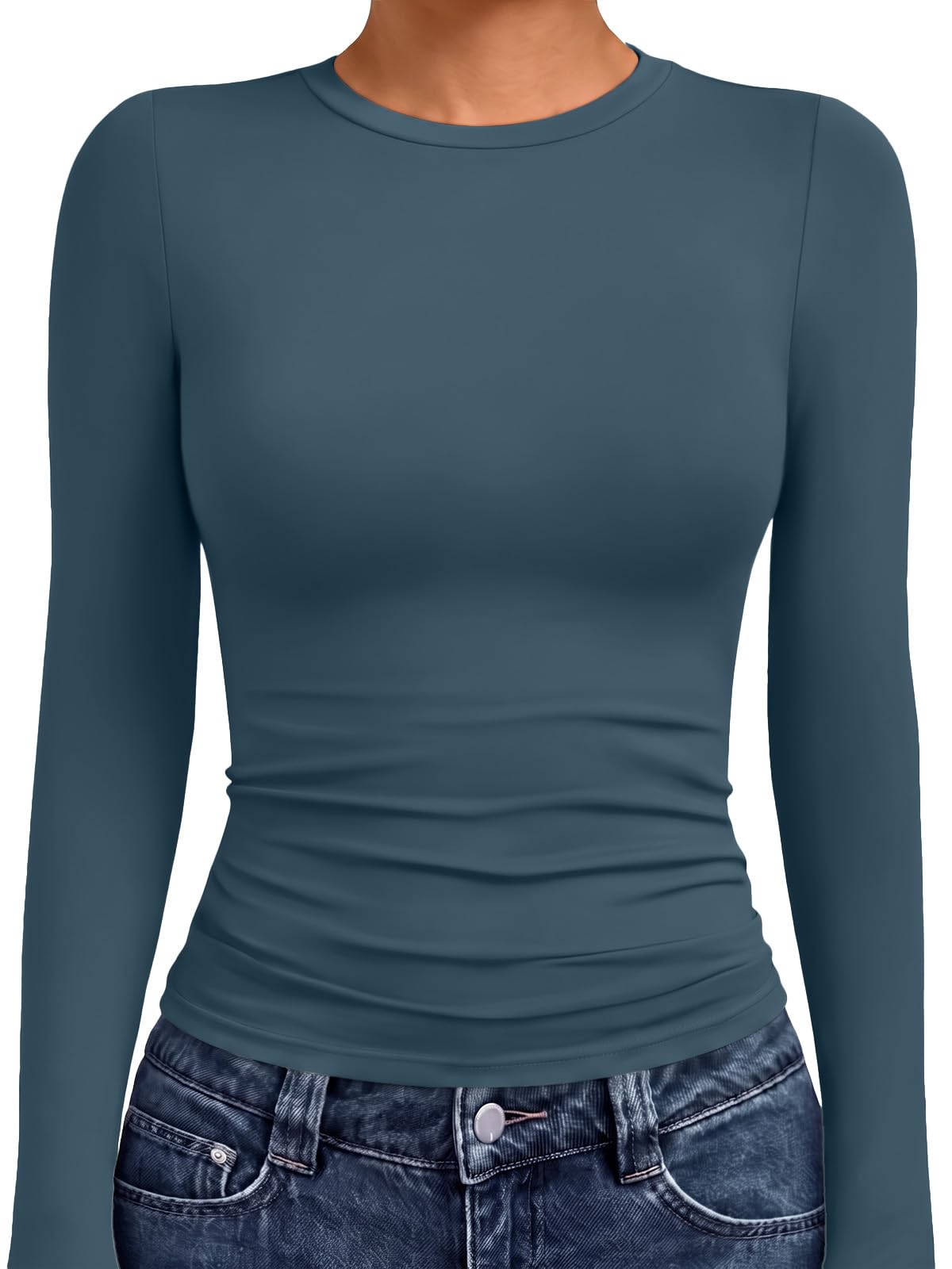 AUTOMET Womens Crew Neck Long Sleeve Shirts Compression Underscrubs Tops Jansha Store