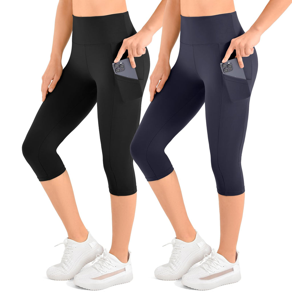 Leafigure 2-Pack High Waist Leggings with Pockets for Women Jansha Store