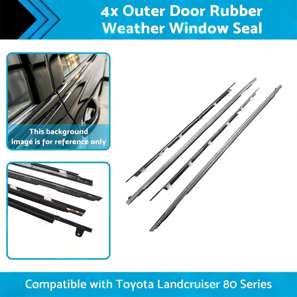 Outer Door Rubber Weather Window Seal Suitable for Toyota Landcruiser 80 Series-0