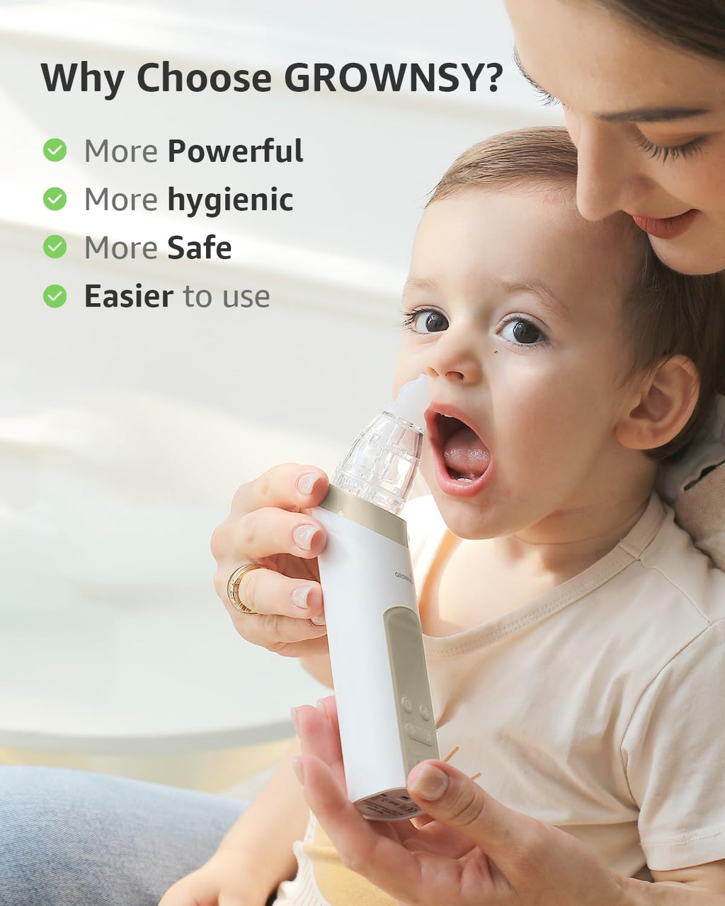 GROWNSY Baby Nasal Aspirator, Electric Nose Sucker, Powerful Suction,Grey Jansha Store