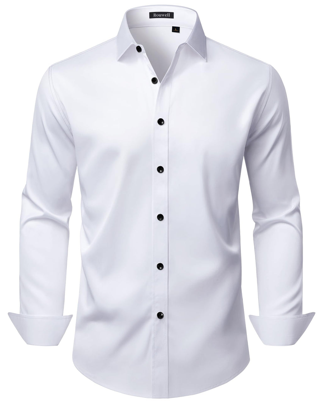 Mens Wrinkle Free Dress Shirts Regular Fit Business Button Down Shirt Formal Long Sleeve Wedding Stretch Shirts Jansha Store