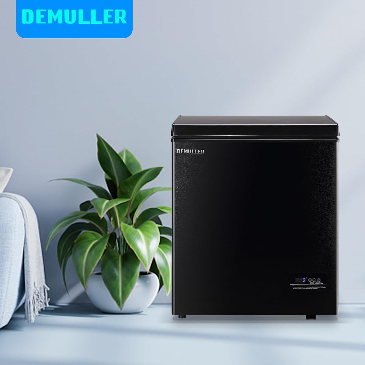 DEMULLER Chest Freezer 4.0 CU. FT Ultra-low Temperature Deep Freezers (Down to -12 ℉) with TWO Removable Baskets Accurate Display of Cabinet Temp Freestanding Black Jansha Store
