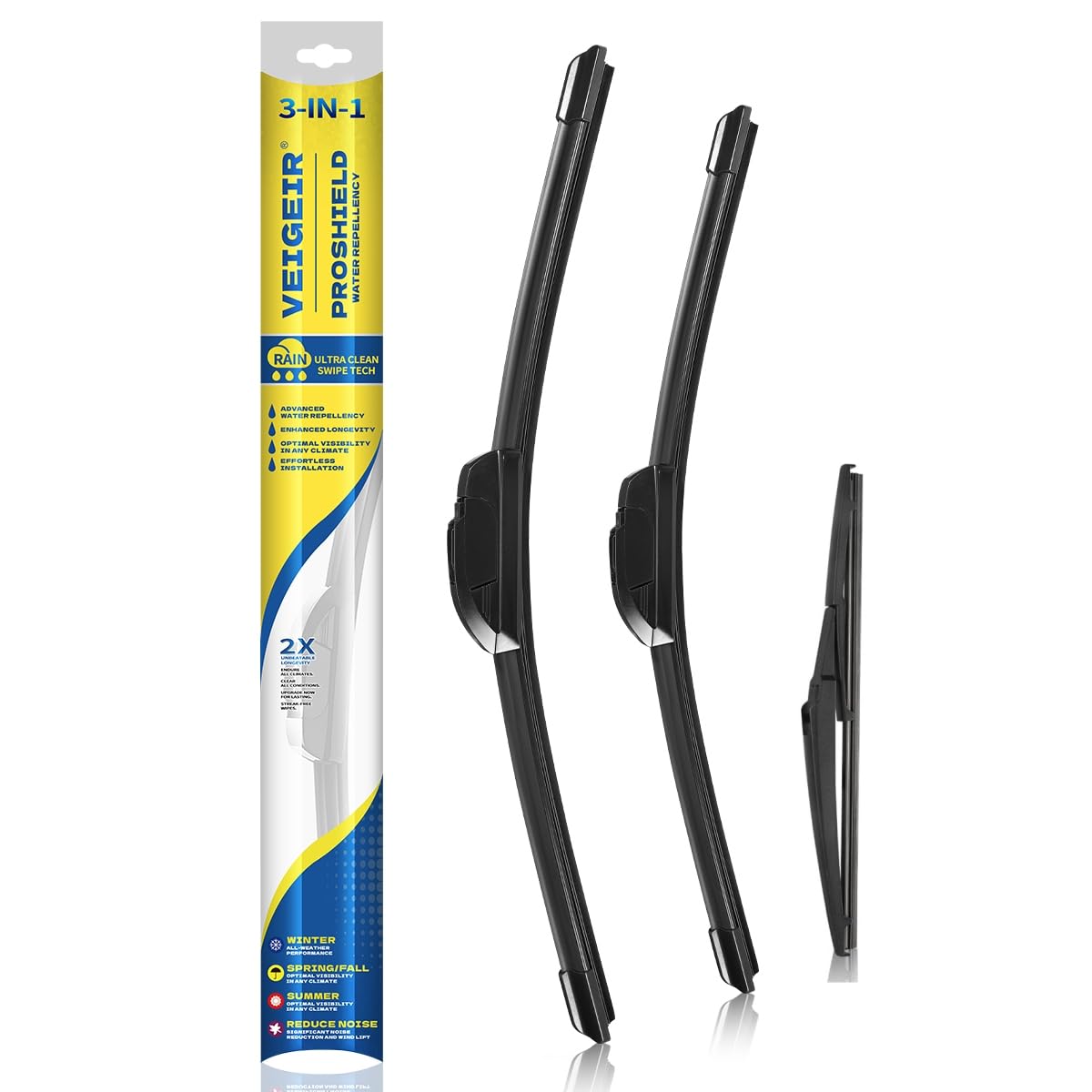 3 Pack Windshield Wiper Blades Compatible with Nissan Rogue 2014-2023 Pathfind 2013-2021 Original Factory Quality Front Rear Wipers Blade Set for My Car - 26" 17" 12" Jansha Store