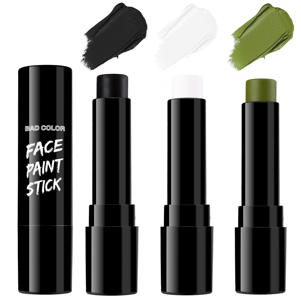BADCOLOR Black Cream-Blendable Face Body Paint Stick for Adults Children Eye Black Softball Football Baseball Sports , Non-Toxic Hypoallergenic for Halloween SFX Makeup Cosplay Joker Costume Parties Jansha Store