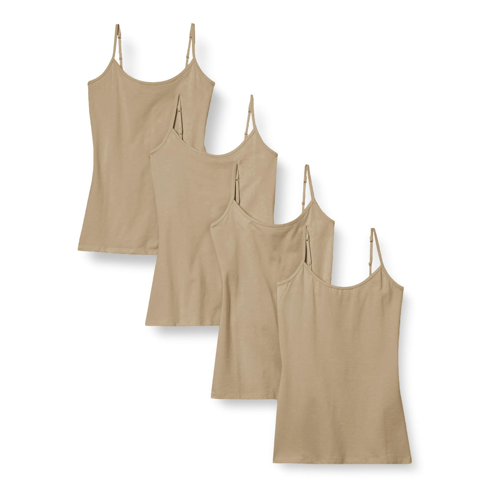 Amazon Essentials Women's Slim-Fit Camisole for Layering and Everyday Wear, Pack of 4 Jansha Store