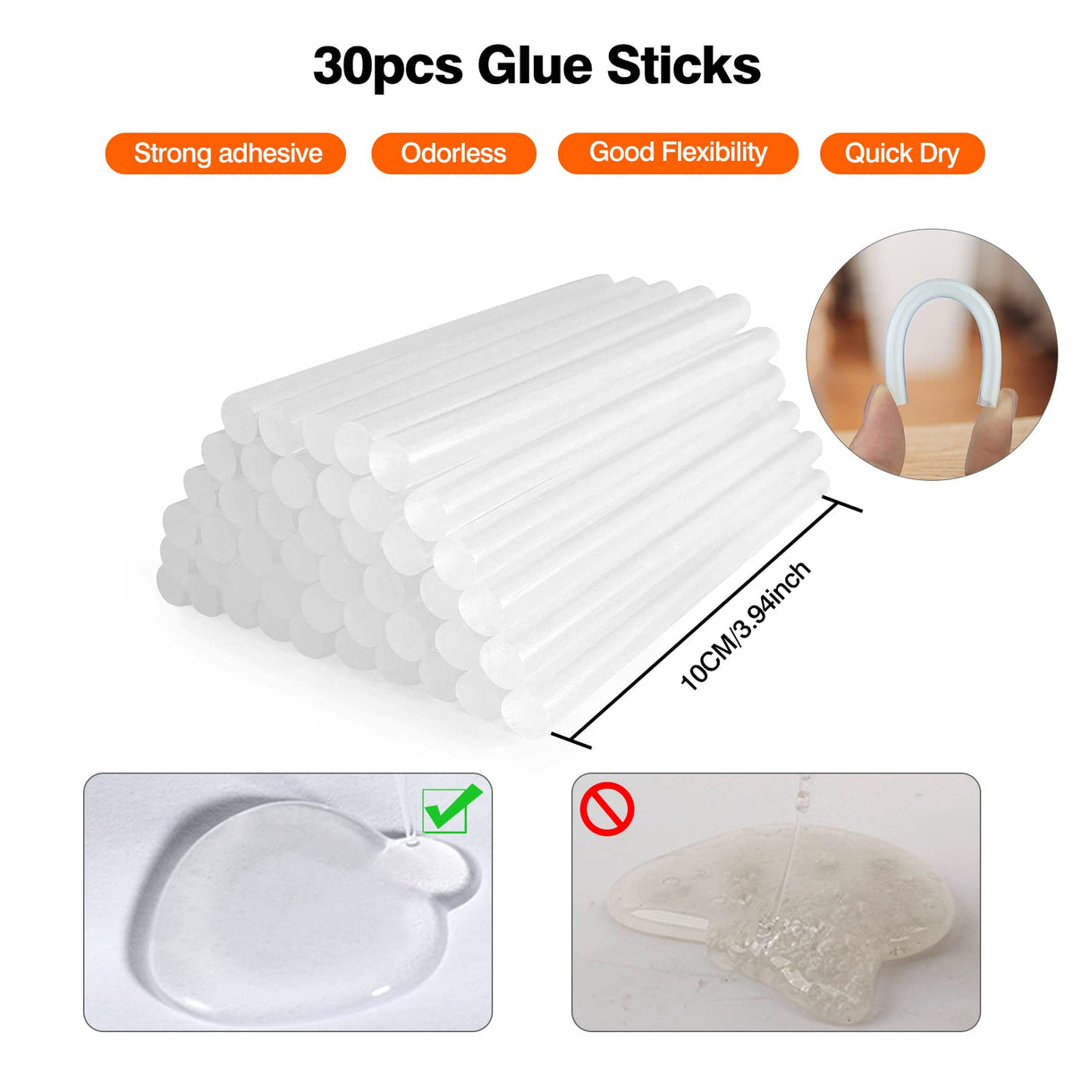 SHJADE Hot Glue Gun with 30 Glue Sticks, 20W Mini Hot Melt Gun Kit(White) Jansha Store