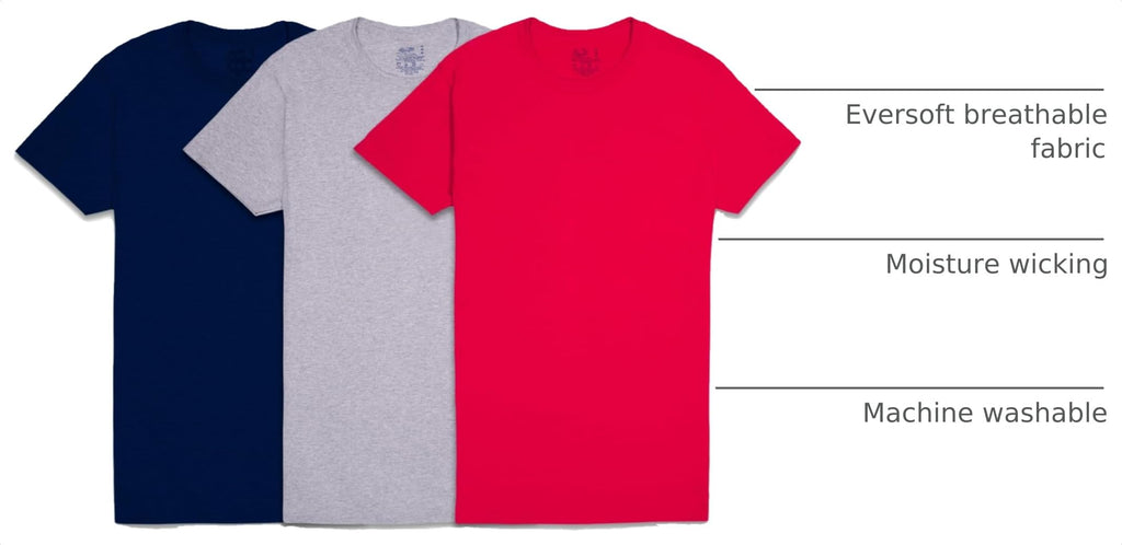 Fruit of The Loom Men's Crew Tee Undershirts, Moisture Wicking & Tag Free, Also Available in Big & Tall Jansha Store