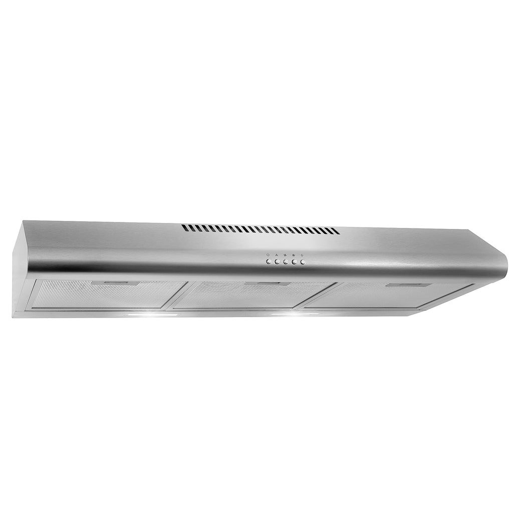 COSMO COS-5MU30 30 in. Delta Collection Ducted Under Cabinet Range Hood, Button Controls, Reusable Filters, LED Lights, Stainless Steel Jansha Store