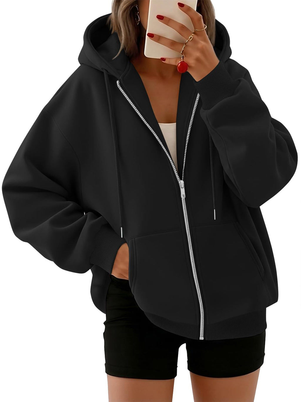 Trendy Queen Womens Oversized Zip Up Hoodies Y2K Fall Sweatshirts 2026 Jansha Store