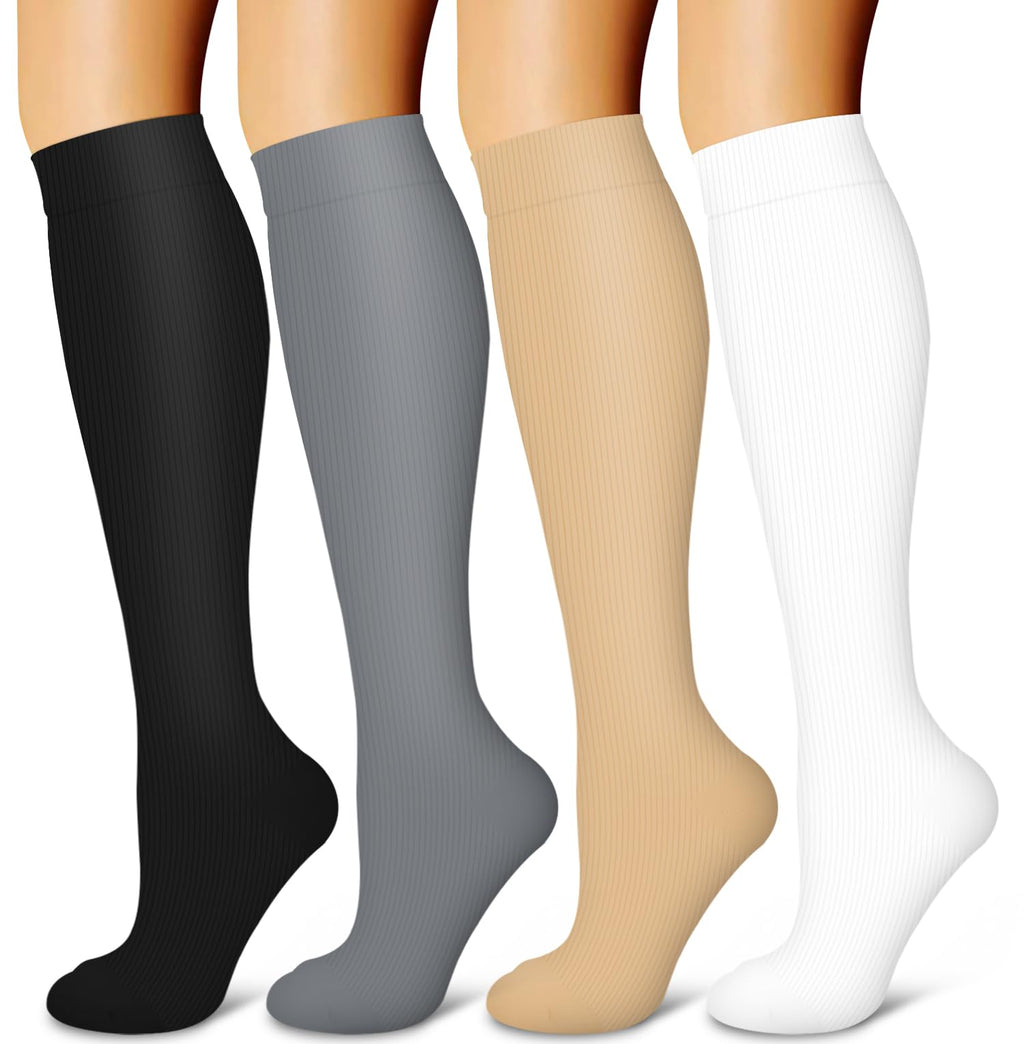 Laite Hebe 4 Pairs-Compression Socks for Women&Men Circulation-Best Support for Nurses,Running,Athletic Jansha Store