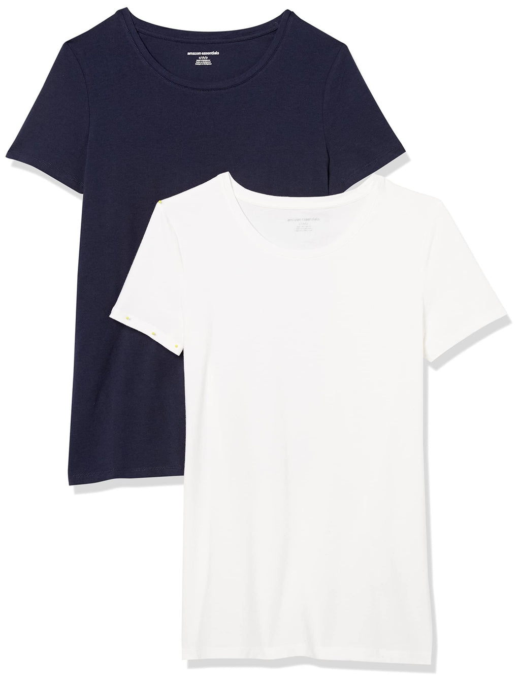 Amazon Essentials Women's Regular-Fit Short-Sleeve T-Shirt (V-Neck or Crewneck), Cotton Modal Blend, Pack of 2 Jansha Store