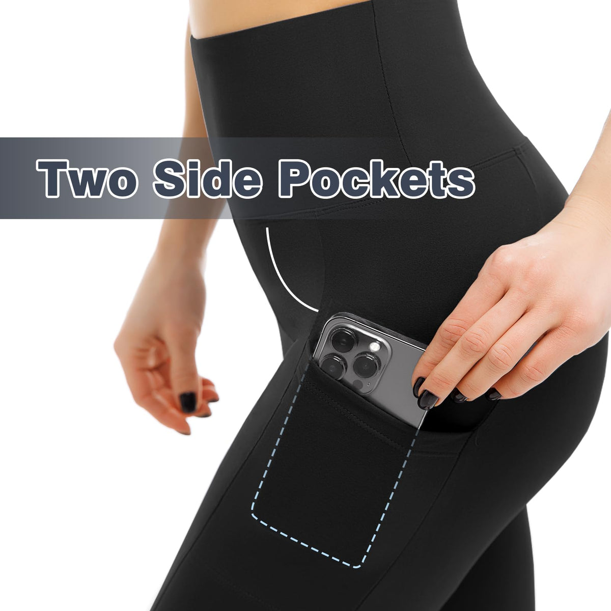 Leafigure 2-Pack High Waist Leggings with Pockets for Women Jansha Store