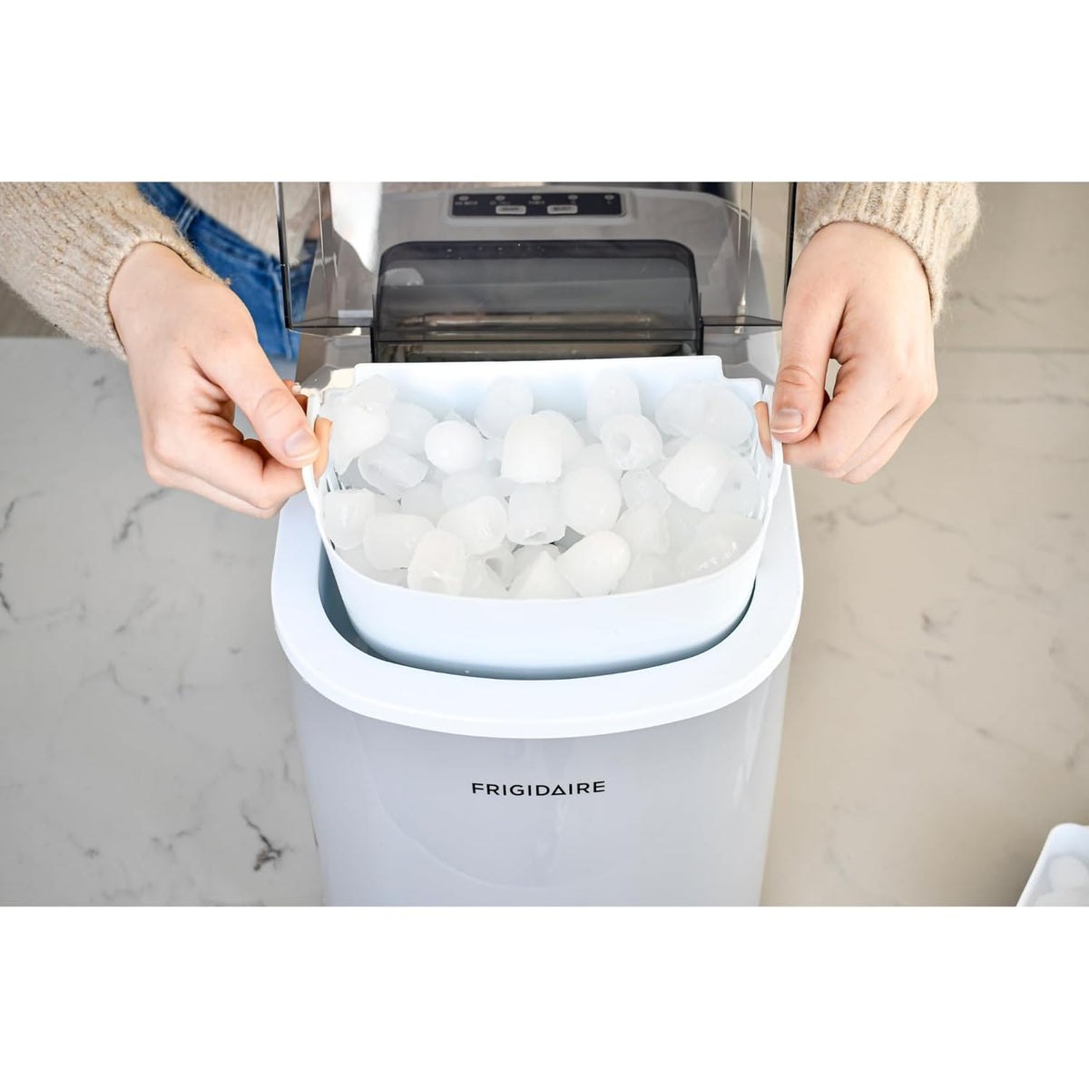 FRIGIDAIRE EFIC189-Silver Compact Ice Maker, 26 lb per Day, Silver Jansha Store