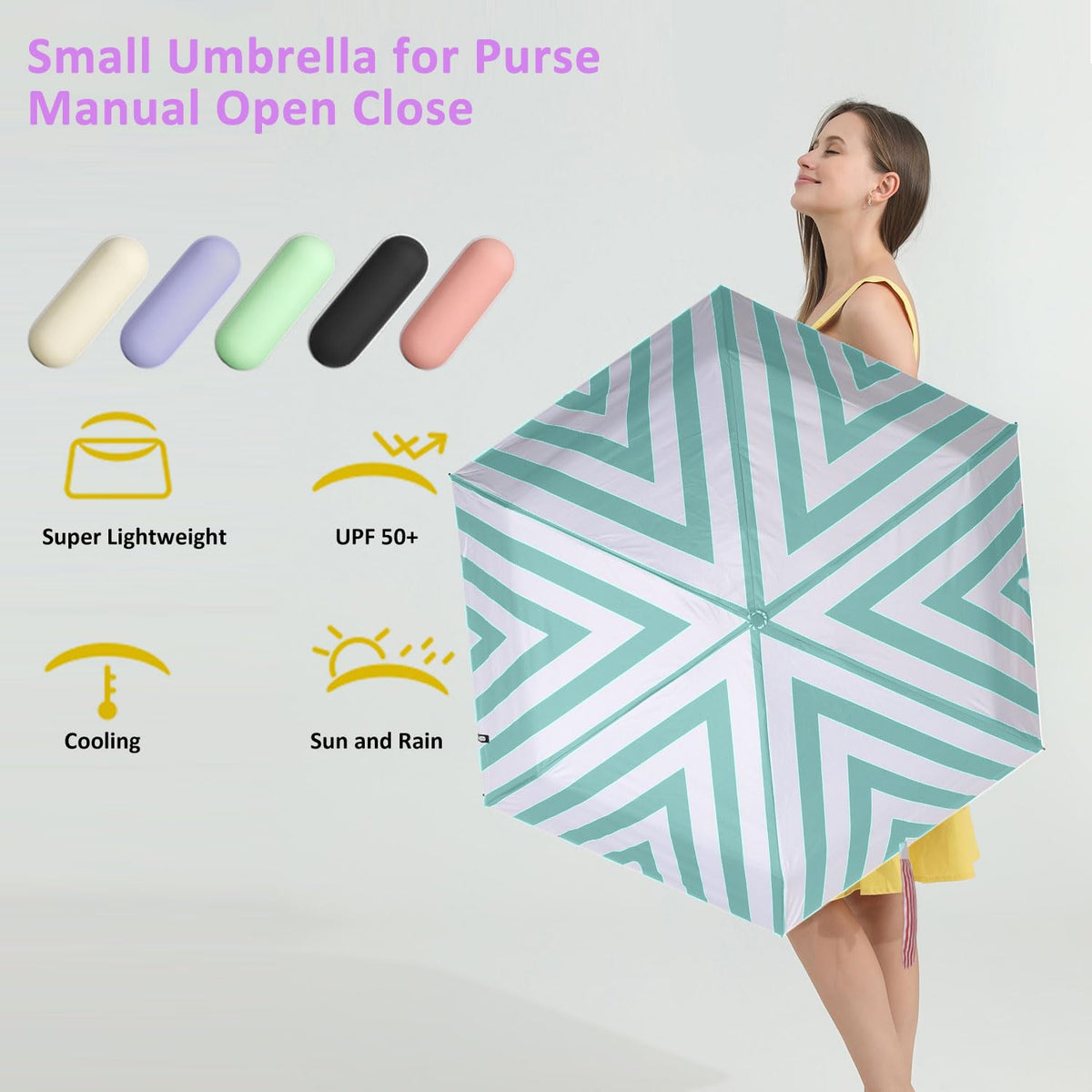 BAODINI Mini Travel Umbrella with UV Sun Protection, Compact Pocket-Size Jansha Store