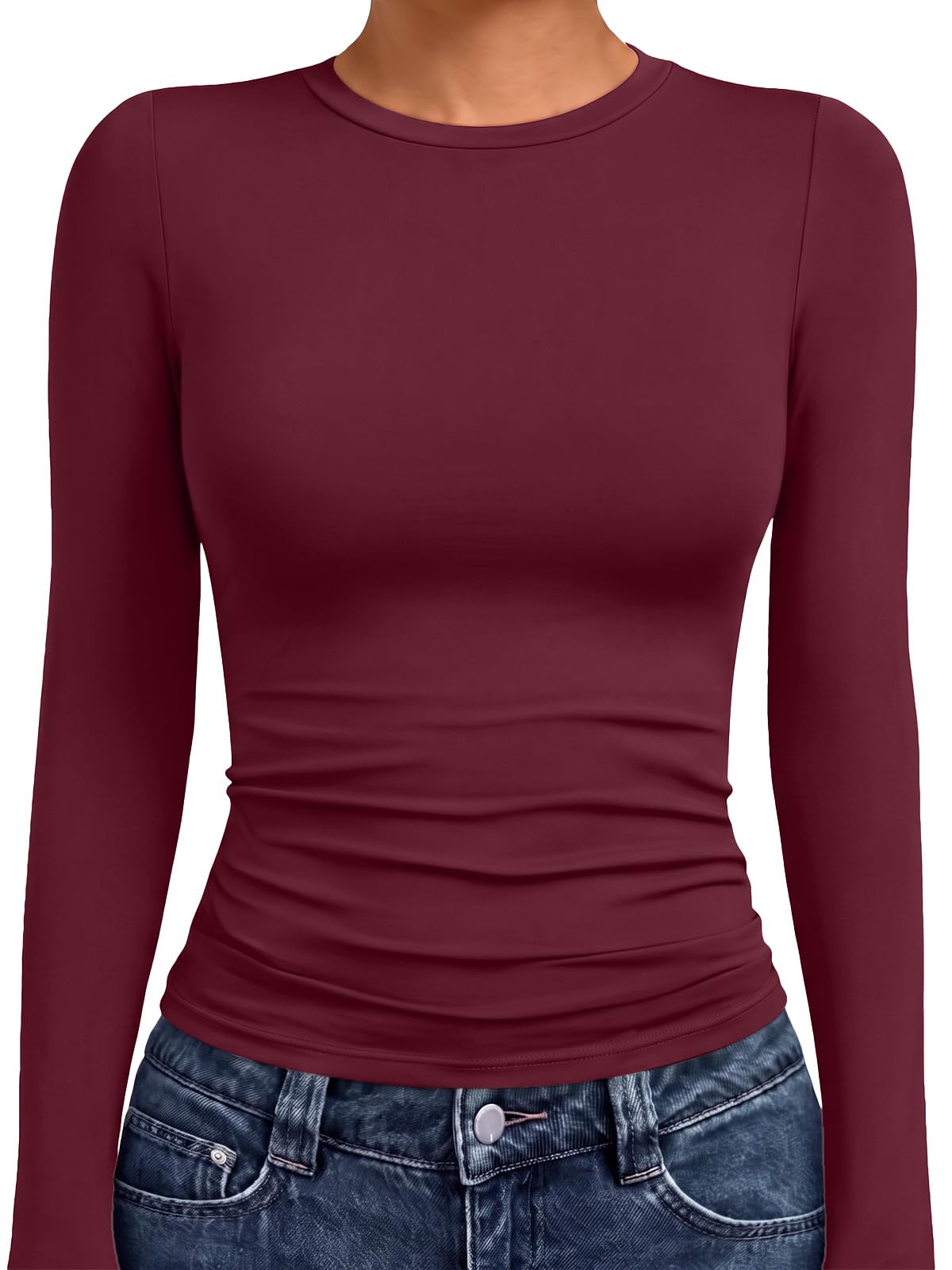 AUTOMET Womens Crew Neck Long Sleeve Shirts Compression Underscrubs Tops Jansha Store