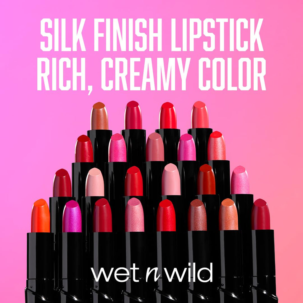 wet n wild Silk Finish Lipstick, Hydrating Rich Buildable Lip Color, Formulated with Vitamins A,E, & Macadamia for Ultimate Hydration, Cruelty-Free & Vegan - A Short Affair Jansha Store