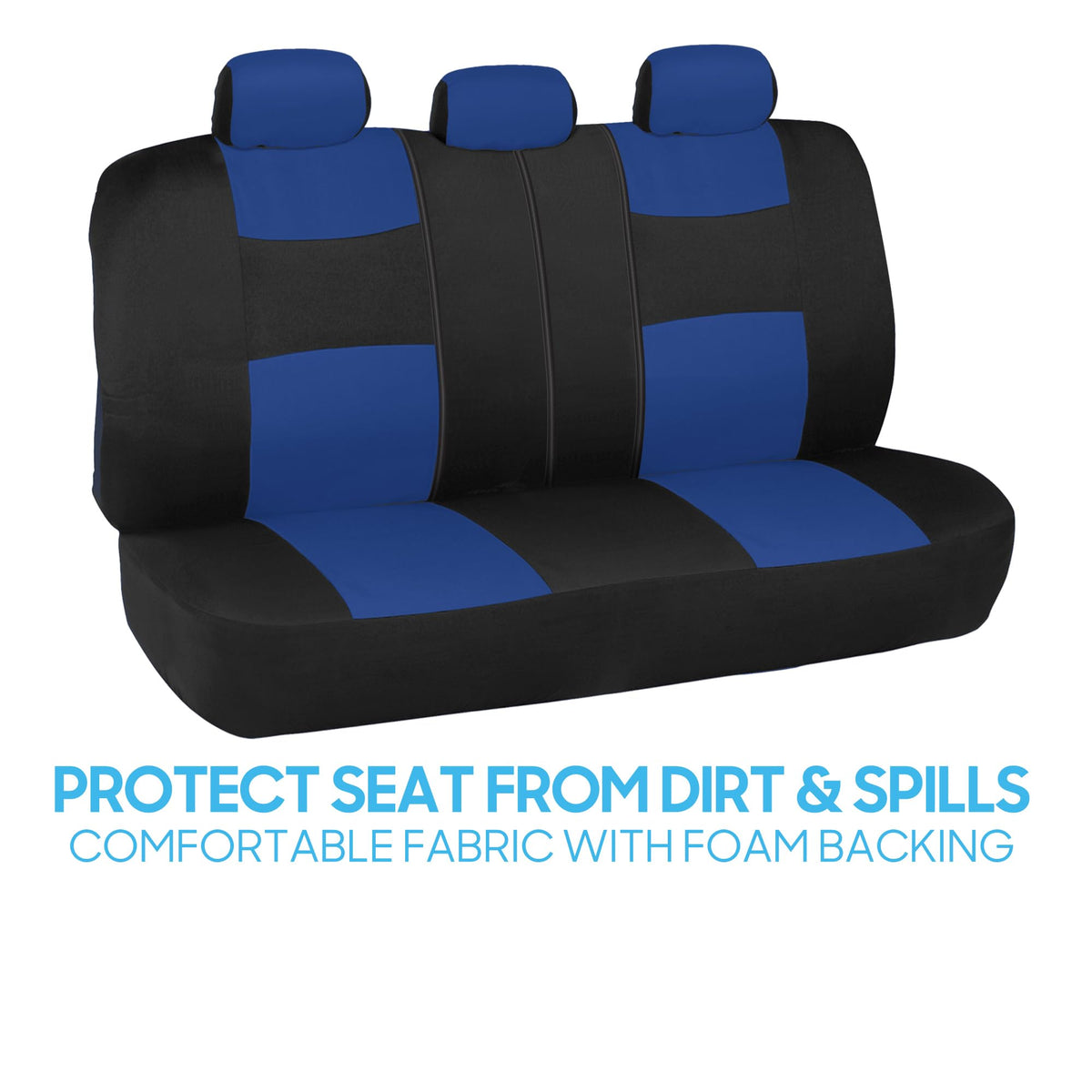 BDK PolyPro Car Seat Covers Full Set in Solid Black, Front and Rear Split Bench Seat Covers for Cars, Easy to Install Car Seats Cover Set and Accessories for Auto Trucks Van SUV - Solid Black Jansha Store