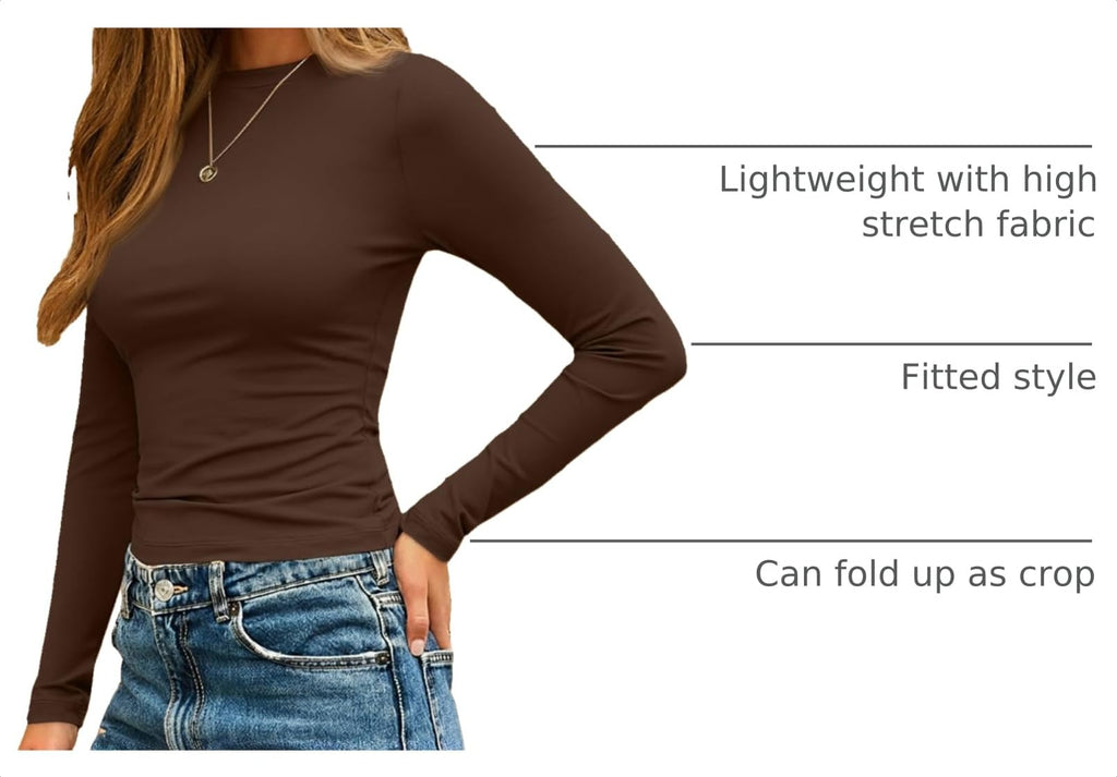 AUTOMET Womens Crew Neck Long Sleeve Shirts Compression Underscrubs Tops Jansha Store