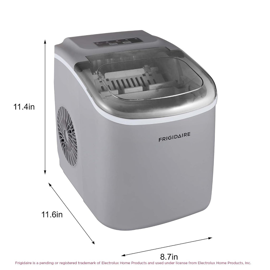 FRIGIDAIRE EFIC189-Silver Compact Ice Maker, 26 lb per Day, Silver Jansha Store