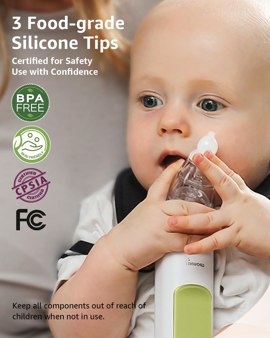GROWNSY Baby Nasal Aspirator, Electric Nose Sucker, Powerful Suction,Grey Jansha Store