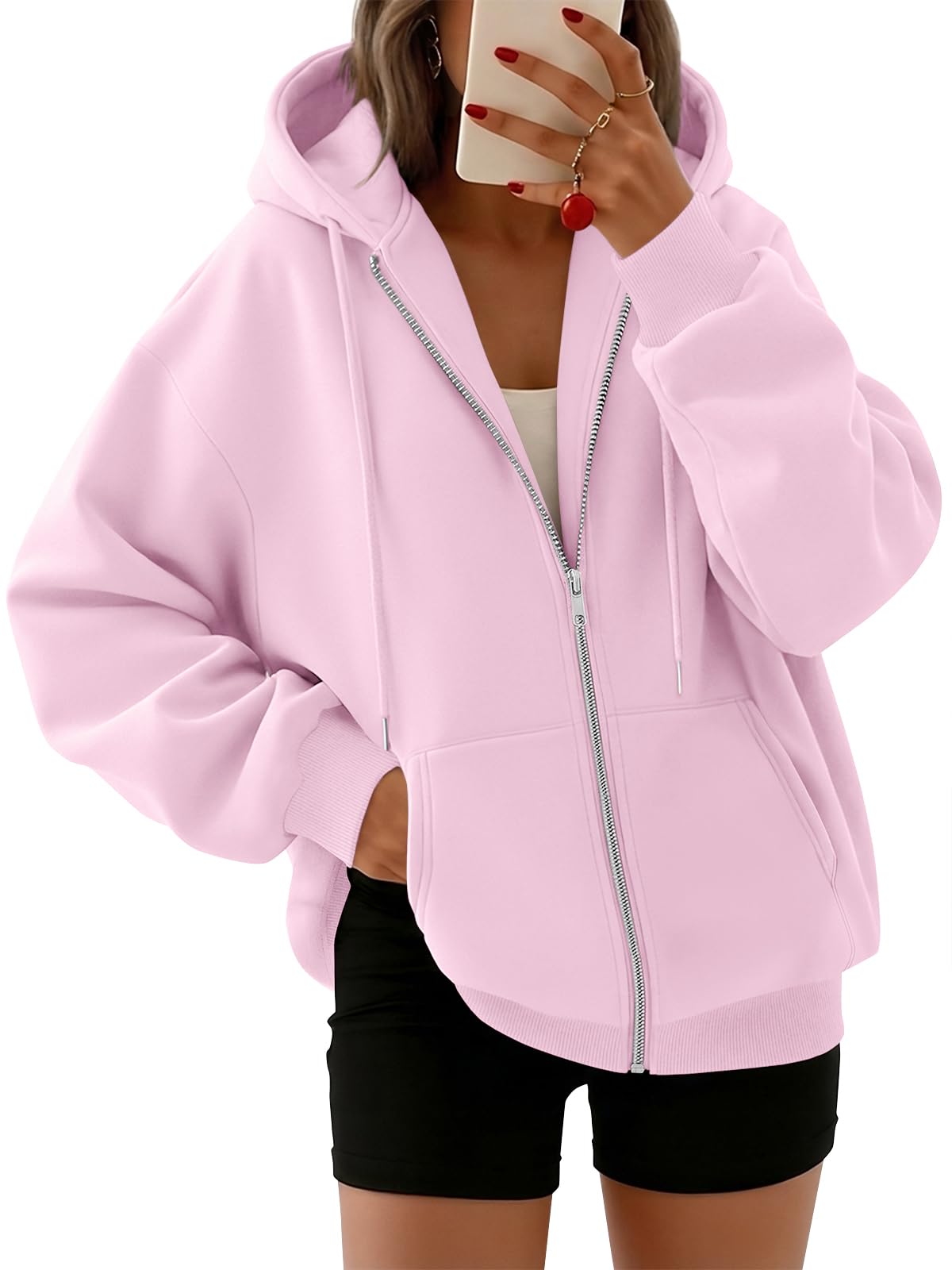 Trendy Queen Womens Oversized Zip Up Hoodies Y2K Fall Sweatshirts 2026 Jansha Store