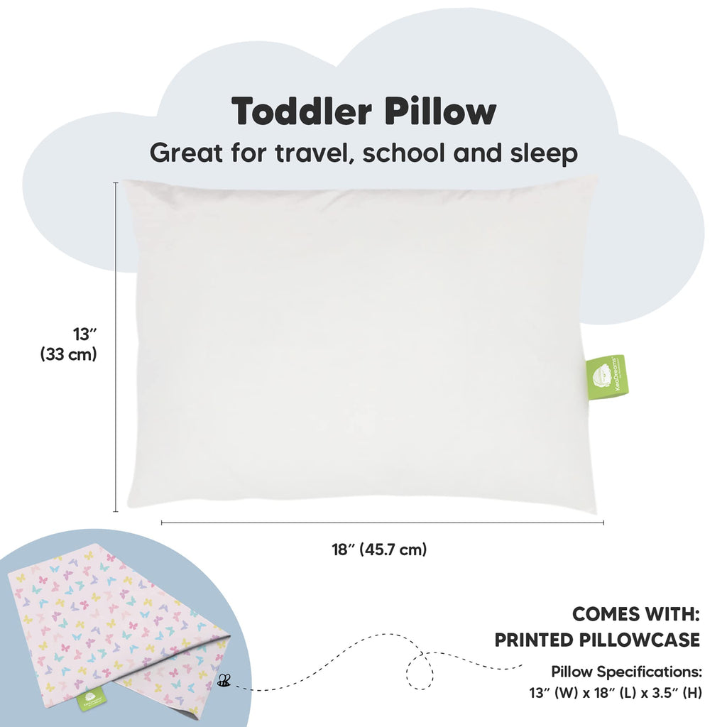 Toddler Pillow with Pillowcase, 13x18 My Little Dreamy Pillow (Flora Vale) Jansha Store