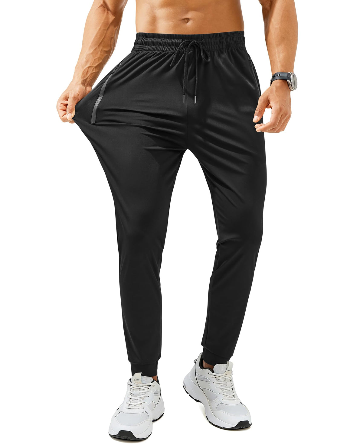 Mens Sweatpants with Zipper Pockets Lightweight Athletic Joggers for Workout Running Gym Track Casual Wear Jansha Store