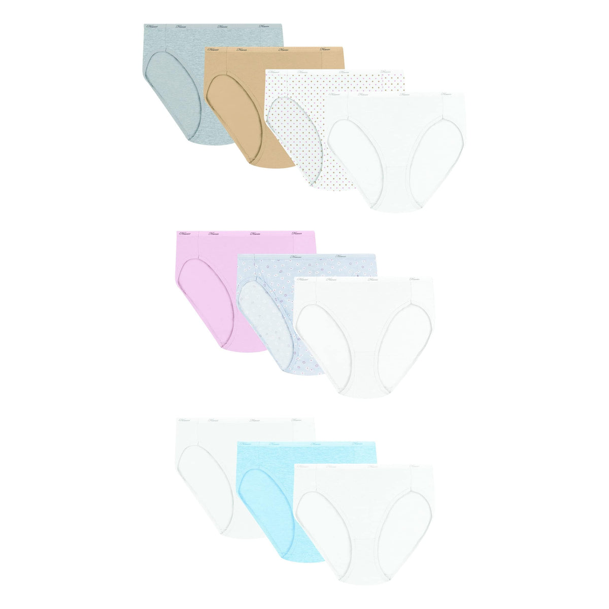 Hanes Women's Underwear Pack, 10-Pack, Full-Coverage Cotton Blend Panties, Moisture-Wicking Underwear for Women Jansha Store